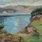 Edith Collier (New Zealand, b.1885, d.1964), Kawhia Scene, circa 1927, oil on board. Collection of The Edith Collier Trust. On long term loan to the Sarjeant Gallery Te Whare o Rehua Whanganui. 1/48.
